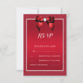 Ruby Red & Stylish Gem Wedding RSVP Karte (Vorderseite)