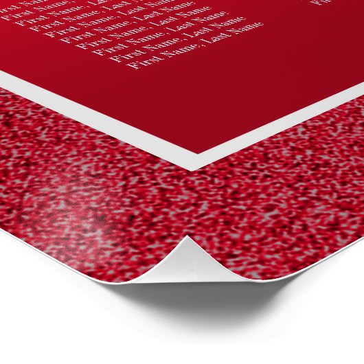 Ruby Red & Stylish Gem Wedding Seating Chart (Ecke)