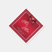 Ruby Red & Stylish Gem Wedding Serviette (Ecke)