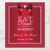 Ruby Red & Stylish Gem Wedding Weinetikett (Einzelnes Label)