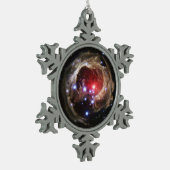 Ruby Red Supergiant Star Dust Schneeflocken Zinn-Ornament (Links)