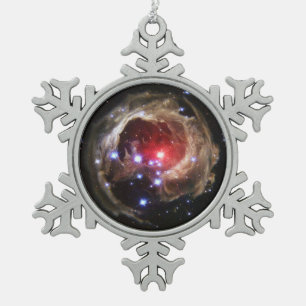 Ruby Red Supergiant Star Dust Schneeflocken Zinn-Ornament