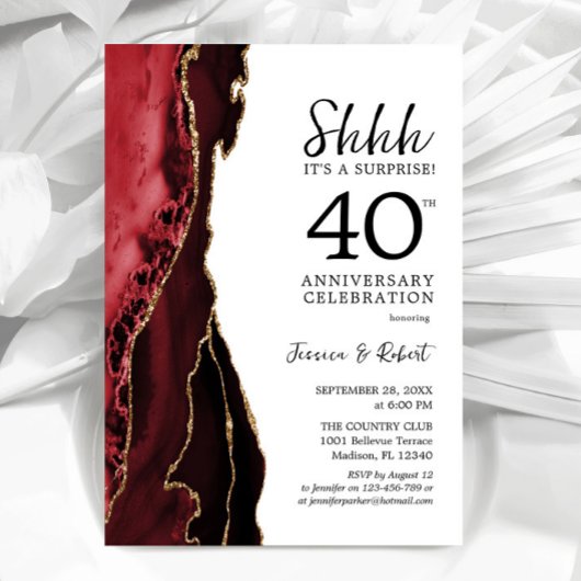 Ruby Red Surprise 40. Jubiläum Einladung
