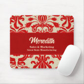 Ruby Red Swirl Business Office Theme Mousepad (Mit Mouse)