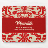 Ruby Red Swirl Business Office Theme Mousepad (Vorne)