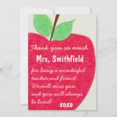 Ruby Red Teacher's Apple Retirement Einladung (Vorderseite)