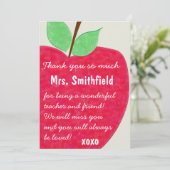 Ruby Red Teacher's Apple Retirement Einladung (Stehend Vorderseite)