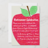 Ruby Red Teacher's Apple Retirement Einladung (Rückseite)