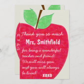 Ruby Red Teacher's Apple Retirement Einladung (Vorne/Hinten)