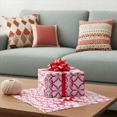 Ruby Red Togetherness and Unity on White Couple Geschenkpapier