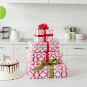 Ruby Red Togetherness and Unity on White Couple Geschenkpapier