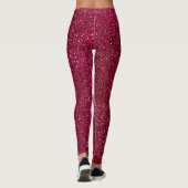 Ruby Red und Black Glitzer Hot Pink Glitzern Yoga Leggings (Rückseite)