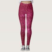Ruby Red und Black Glitzer Hot Pink Glitzern Yoga Leggings (Vorderseite)