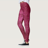 Ruby Red und Black Glitzer Hot Pink Glitzern Yoga Leggings (Links)