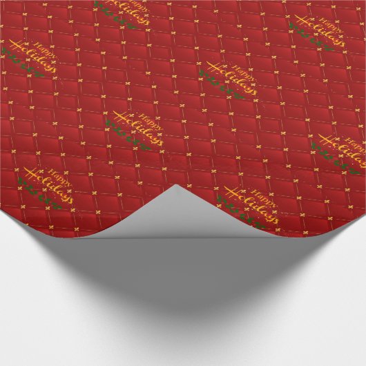 Ruby Red und Gold Art Deco/Art Nouveau Geschenkpapier (Ecke)