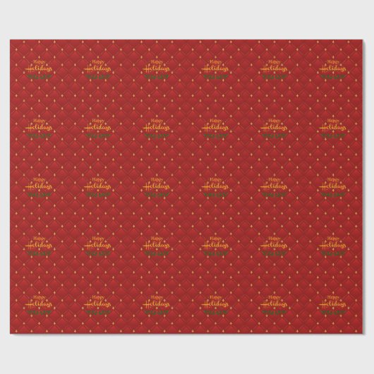 Ruby Red und Gold Art Deco/Art Nouveau Geschenkpapier (Flach)