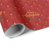 Ruby Red und Gold Art Deco/Art Nouveau Geschenkpapier (Rolleneckpunkt)