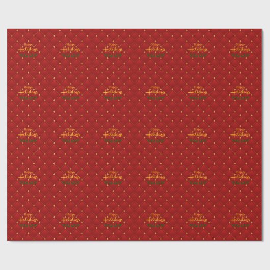 Ruby Red und Gold Art Deco/Art Nouveau Geschenkpapier (Flach)