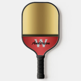 Ruby Red und Gold personalisieren Monogram & Name Pickleball Schläger