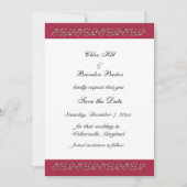 Ruby Red und Pearls Save the Date (Vorderseite)