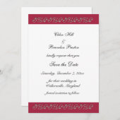 Ruby Red und Pearls Save the Date (Vorne/Hinten)