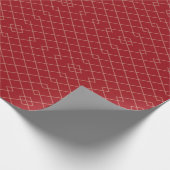 Ruby Red und Tan Geometric Lattice Geschenkpapier (Ecke)