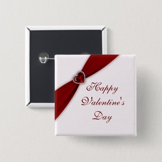 Ruby Red Valentine's Day Button (Vorne & Hinten)
