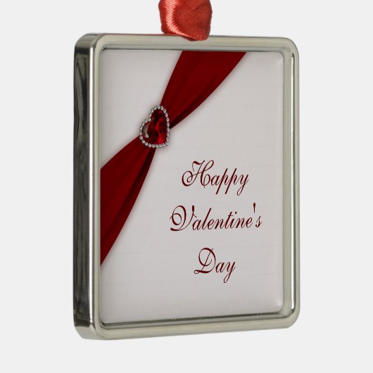 Ruby Red Valentine's Day Ornament Aus Metall (Rechts)
