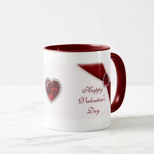 Ruby Red Valentine's Day Tasse (VorderseiteRechts)