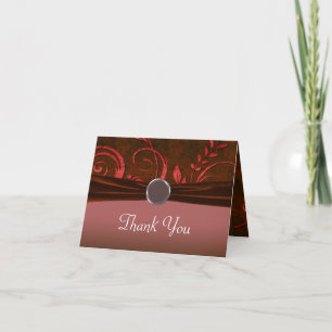 Ruby & Red Velvet Wedding Swirl Dankeskarte