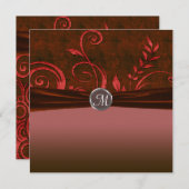 Ruby & Red Velvet Wedding Swirl Einladung (Vorne/Hinten)