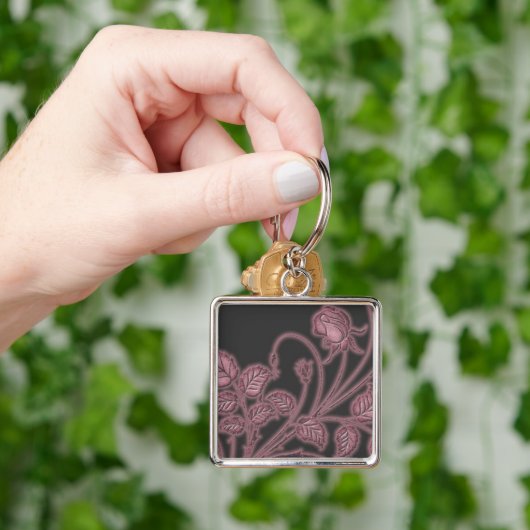 Ruby Red Vines Floral Key Chain Schlüsselanhänger (Hand)