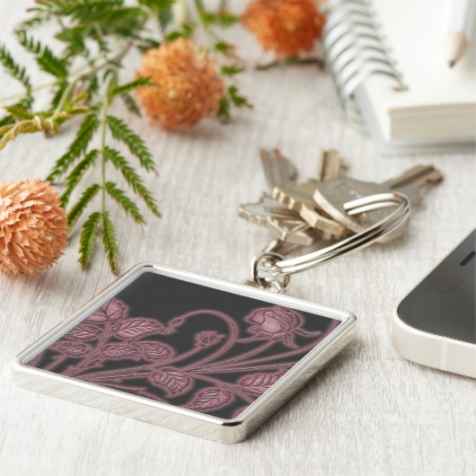 Ruby Red Vines Floral Key Chain Schlüsselanhänger (Seite)