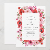 Ruby Red Vivacious Summer Wedding Einladung (Vorne/Hinten)