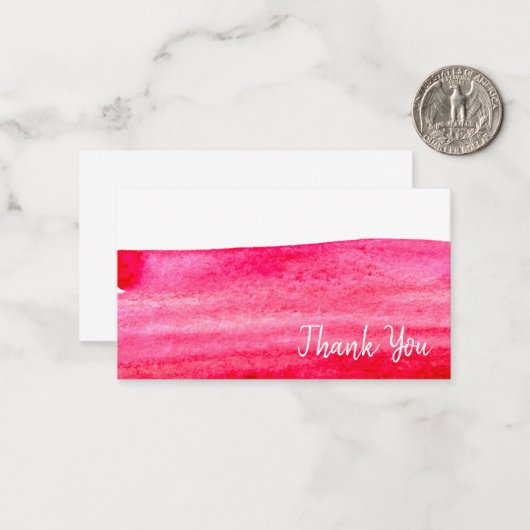 Ruby Red Wassercolor swish Mitteilungskarte (Vorderseite/Rückseite Beispiel)