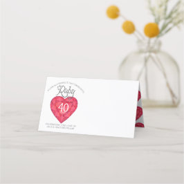 Ruby red watercolor 40. Hochzeitsveranstaltung Pla Platzkarte
