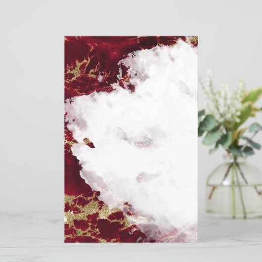 Ruby Red Watercolor Geode Blank Stationery (Stehend Vorderseite)