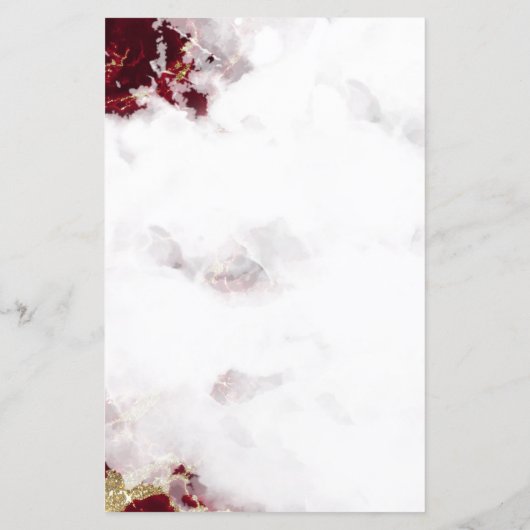Ruby Red Watercolor Geode Blank Stationery (Rückseite)