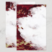 Ruby Red Watercolor Geode Blank Stationery (Vorne/Hinten)