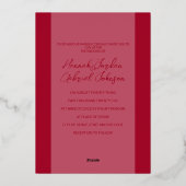 Ruby Red Wedding Foil Einladung (Rückseite)