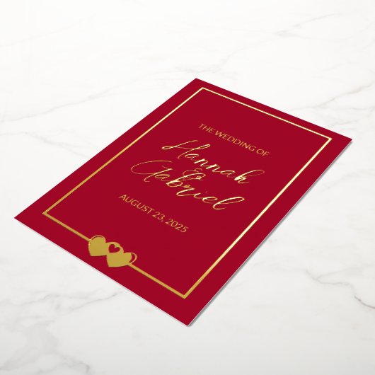 Ruby Red Wedding Foil Einladung (Gedreht)