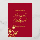 Ruby Red Wedding Foil Einladung (Vorderseite)