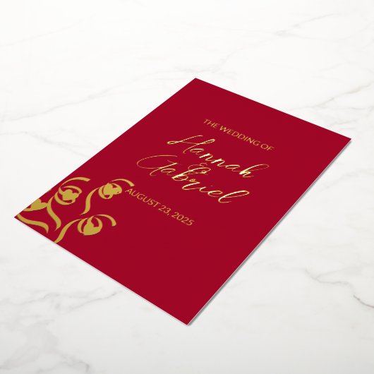 Ruby Red Wedding Foil Einladung (Gedreht)