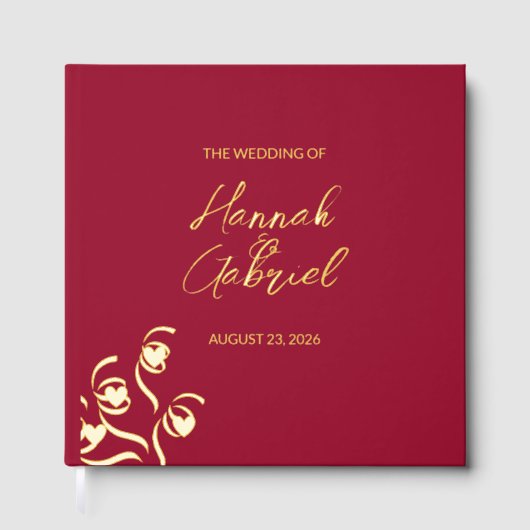 Ruby Red Wedding Gästebuch (Vorderseite)