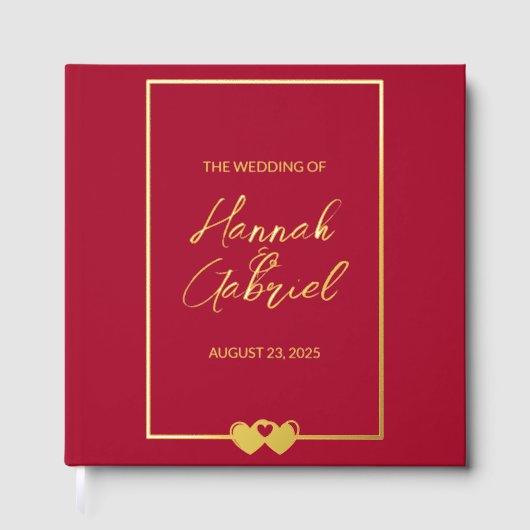 Ruby Red Wedding Gästebuch (Vorderseite)