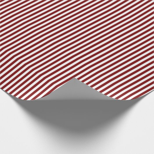 Ruby Red & White Streifen Geschenkpapier (Ecke)