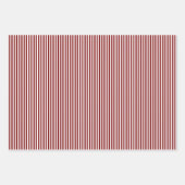 Ruby Red & White Streifen Geschenkpapier Set (Vorderseite 3)
