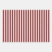Ruby Red & White Streifen Geschenkpapier Set (Vorderseite 2)