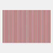 Ruby Red & White Streifen Geschenkpapier Set (Vorderseite)