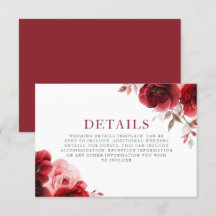 Ruby Red Wine Luxe Radiant Floral Wedding Details